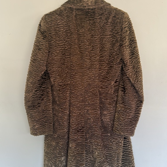 Les Copains Brown Faux Fur Jacket, Sz IT44/US8 - Picture 9 of 12